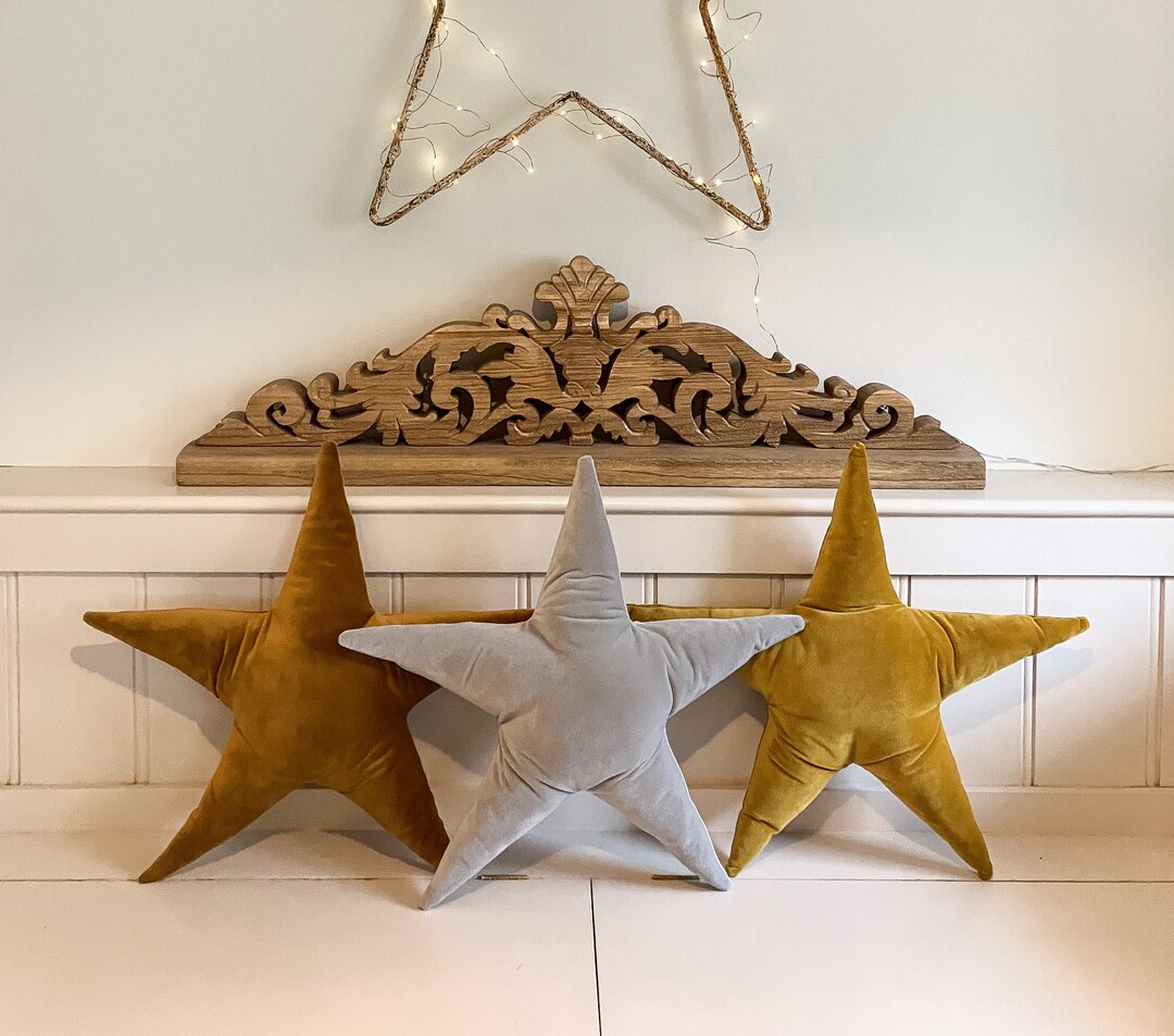 Velvet Star Shaped Cushion, Luxury Designer Homeware, Handmade Pillow, Lounge and Bedroom Decor