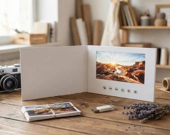 Livro de Vídeo de Luxo - Tela HD de 7", Lembrança Personalizada