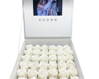 Digital Video Gift Box: Artificial Roses, Personalized Message