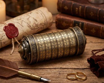 Da Vinci Code Cryptex – Puzzle Box, Hidden Compartment Anniversary Gift