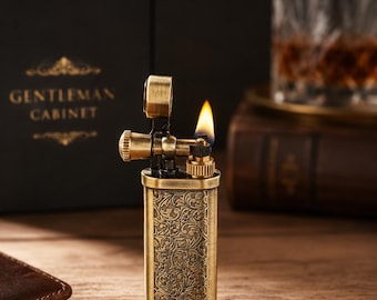 Retro Lift Arm Lighter, Vintage Style Kerosene Lighter, Windproof Petrol Lighter, Steampunk Gift for Men, Groomsman & Father’s Day Gift