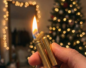 Messing kerosineaansteker, vintage stijl geulaansteker, cadeau voor mannen, Vaderdag en stalknecht