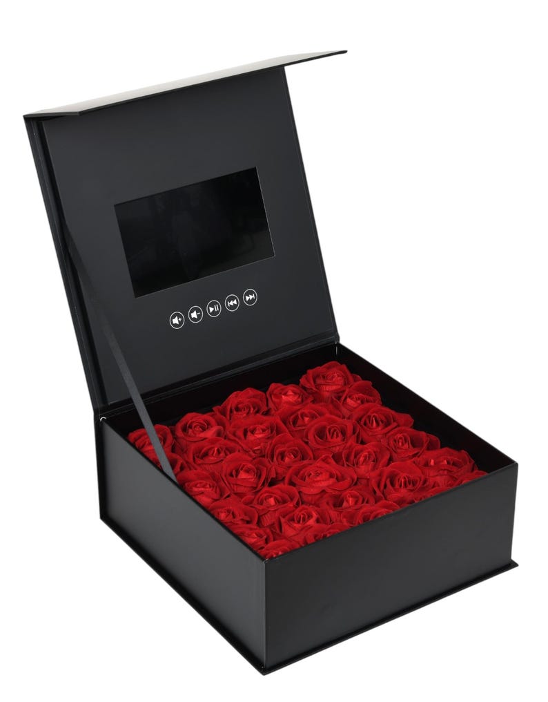 Personalized Video Memory Box With Artificial Roses – Mother's Day - Etsy