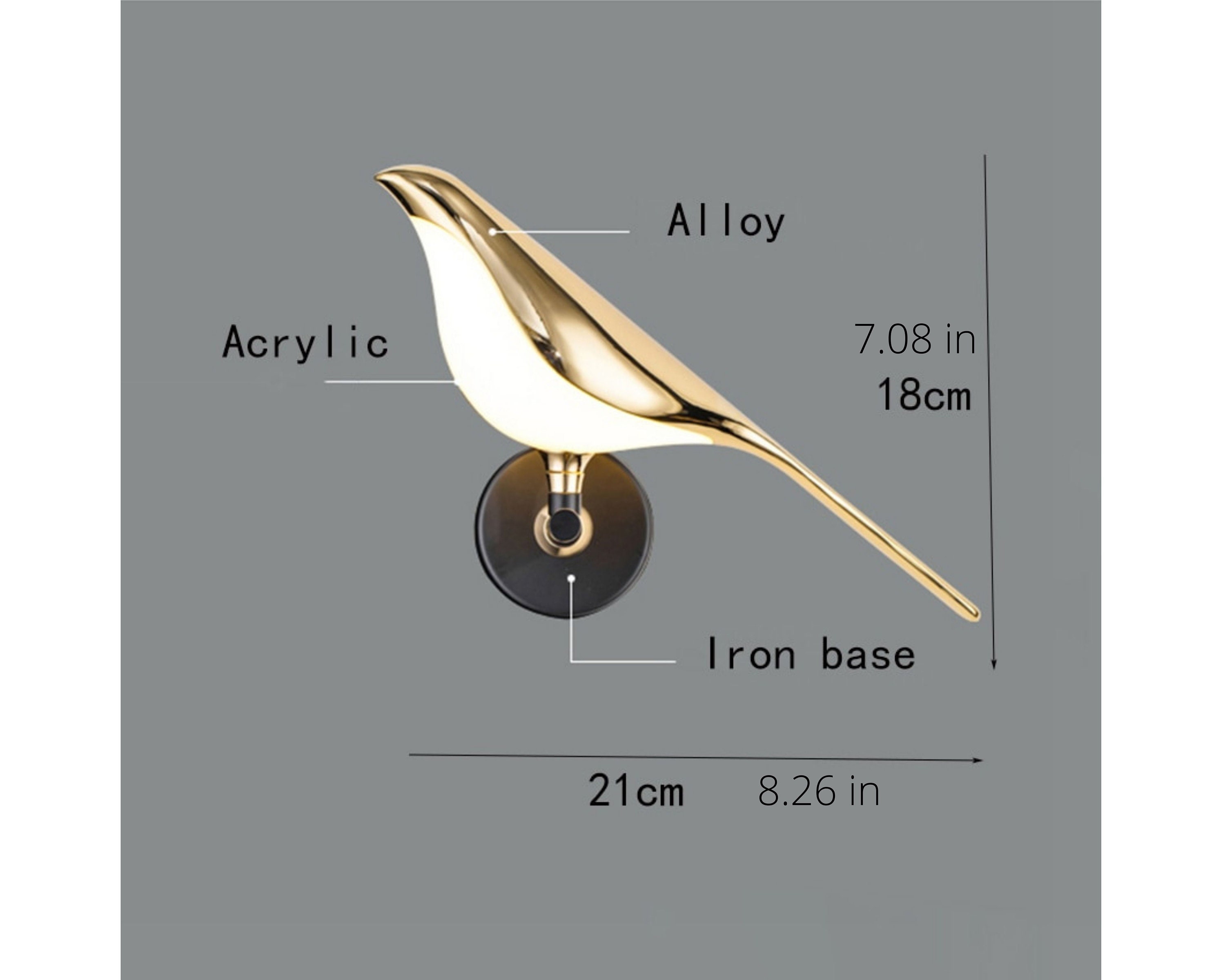 Bird light Sconce wall lamp Sparrow animals lovers Bird Etsy