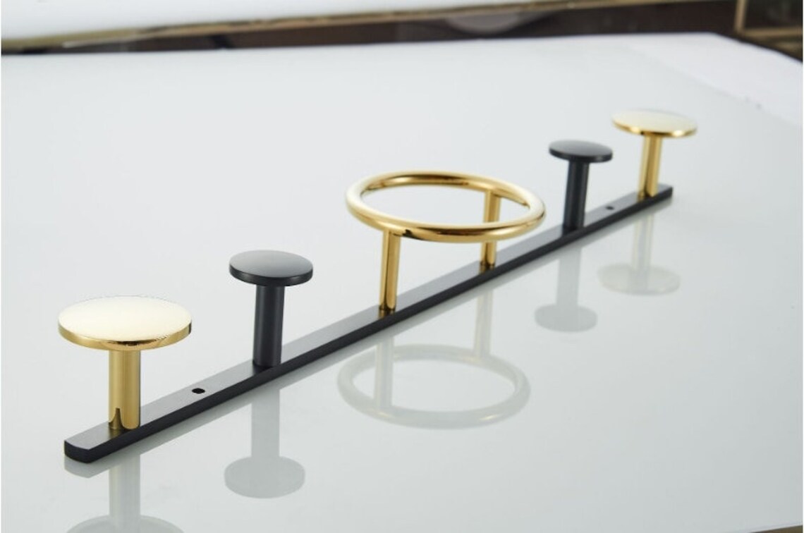 Gold coat rack with hooks Clothes rack Gold wall hook coat Etsy