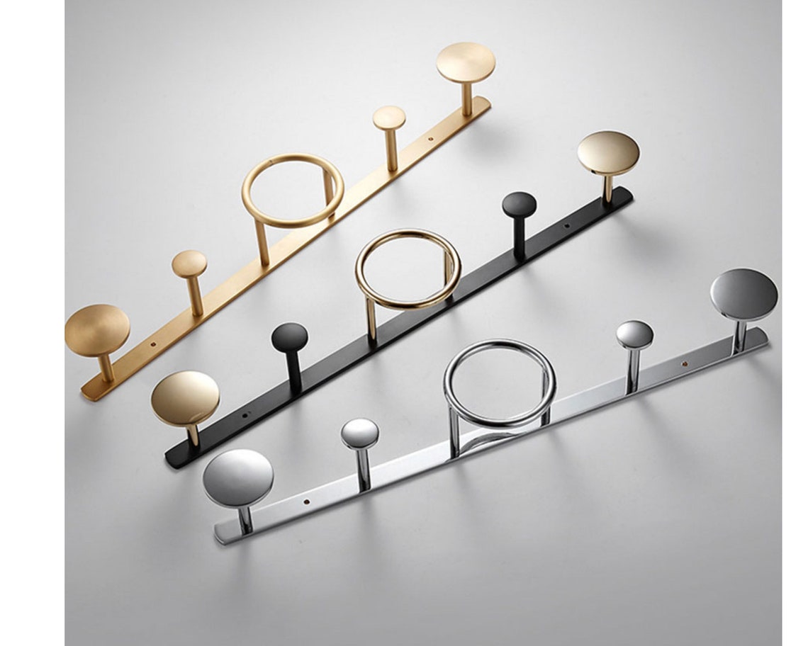 Gold coat rack with hooks Clothes rack Gold wall hook coat Etsy