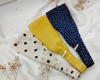 Navy Polka Dot Headband, Twisted Silky Fabric (BUY 1, GET 1  display picture 3