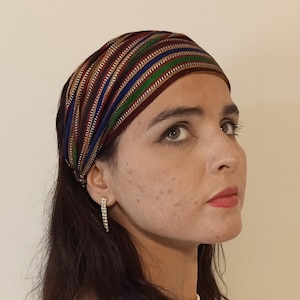 Extra-Wide Headband | Striped Headband | Multicolored Headband | Brown Headband | Wide Headband | Boho Style Headband | Gift for Her!