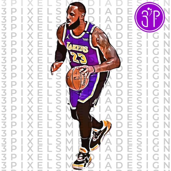 Instant Digital Download | LeBron James PNG | Sublimation | Digital Painting | Cartoon | Basketball