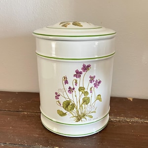 Vintage Williams Sonoma RB Bernarda Portugal Botanical Ceramic Canister Portmarion Style