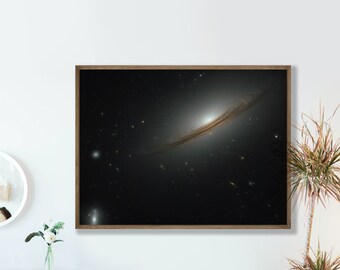 A Remarkable Galactic Hybrid LEDA Poster | Wall Art | Trendy Wall Art | Trendy Poster | Space Poster | Galaxy Art