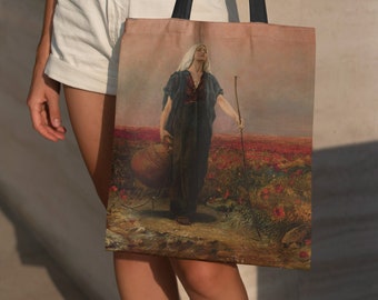 Bruno Piglhein "Blind Woman In The Field" 1889 Design Tote Bag | Shopping Bag | Eco-Friendly | Reusable | Made in EU