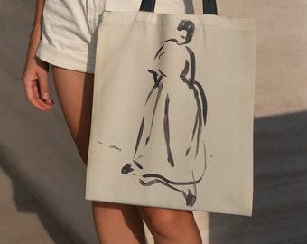 Borsa tote di design "Silhouette of a Woman" di Rik Wouters / Ecologica / Riutilizzabile / Fabbricata in UE