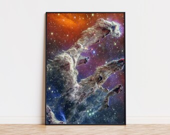 Säulen der Schöpfung Poster | Säulen der Schöpfung Wandkunst | Säulen der Schöpfung Space Art | Pillars of Creation Cosmos Gedrucktes Poster