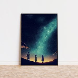 Vía Láctea GalaxyPoster / Vía Láctea Galaxy Wall Art / Arte de pared de moda / Cartel de moda / Vía Láctea desde la Tierra Hermoso cartel / Cartel espacial
