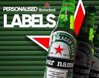 Etiquetas de cerveza personalizadas para Heineken / Pegatinas personalizadas para botellas para regalos, bodas, fiestas y eventos