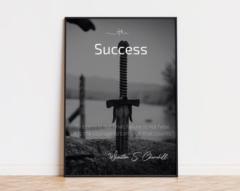 The Success Winston Churchill Poster | Wall Art | Trendy Wall Art | Trendy Poster | Cosmic Poster | Ispiro Art