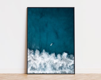 Ocean Waves Poster Drohnenblick Einzigartiges Ocean Poster Surfer Geschenk Surf Enthusiast Präsent