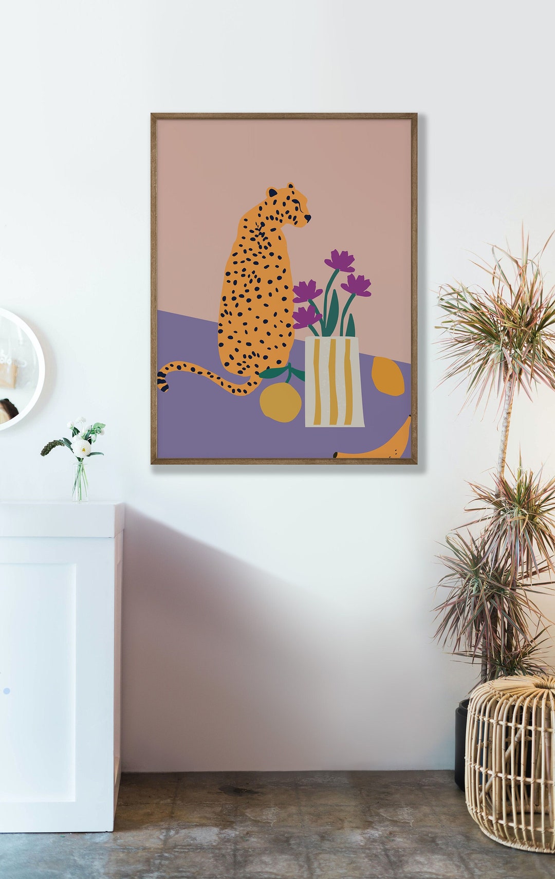 Leopard With Vase Poster | Abstract Wall Art | Colorful Style Art ...