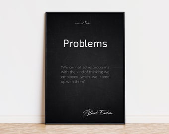 The Problems Albert Einstein Poster | Wall Art | Trendy Wall Art | Trendy Poster | Cosmic Poster | Ispiro Art
