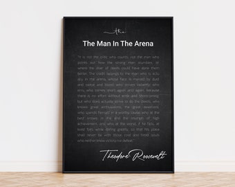 The Man In The Arena Theodore Roosevelt Poster | Wall Art | Trendy Wall Art | Trendy Poster | Cosmic Poster | Ispiro Art