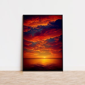 Vaporwave zonsondergang poster | Unieke Vaporwave-poster | Trendy muurkunst | Esthetische Vaporwave zonsondergang poster | Gedrukte Vaporwave-poster voor muurkunst