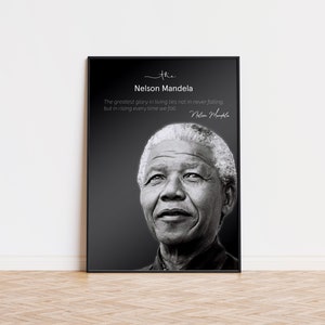 Nelson Mandela Inspirational Quote Poster Human Rights Wall Art for Equality Positive Change Wall Art  Gift for Human Rights Activist Poster