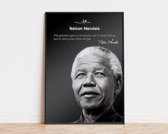 Nelson Mandela Inspirational Quote Poster Human Rights Wall Art for Equality Positive Change Wall Art  Gift for Human Rights Activist Poster