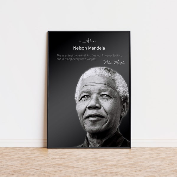 Affiche de citation inspirante de Nelson Mandela Art mural des droits de l'homme pour l'égalité Cadeau d'art mural de changement positif pour l'activiste des droits de l'homme Poster