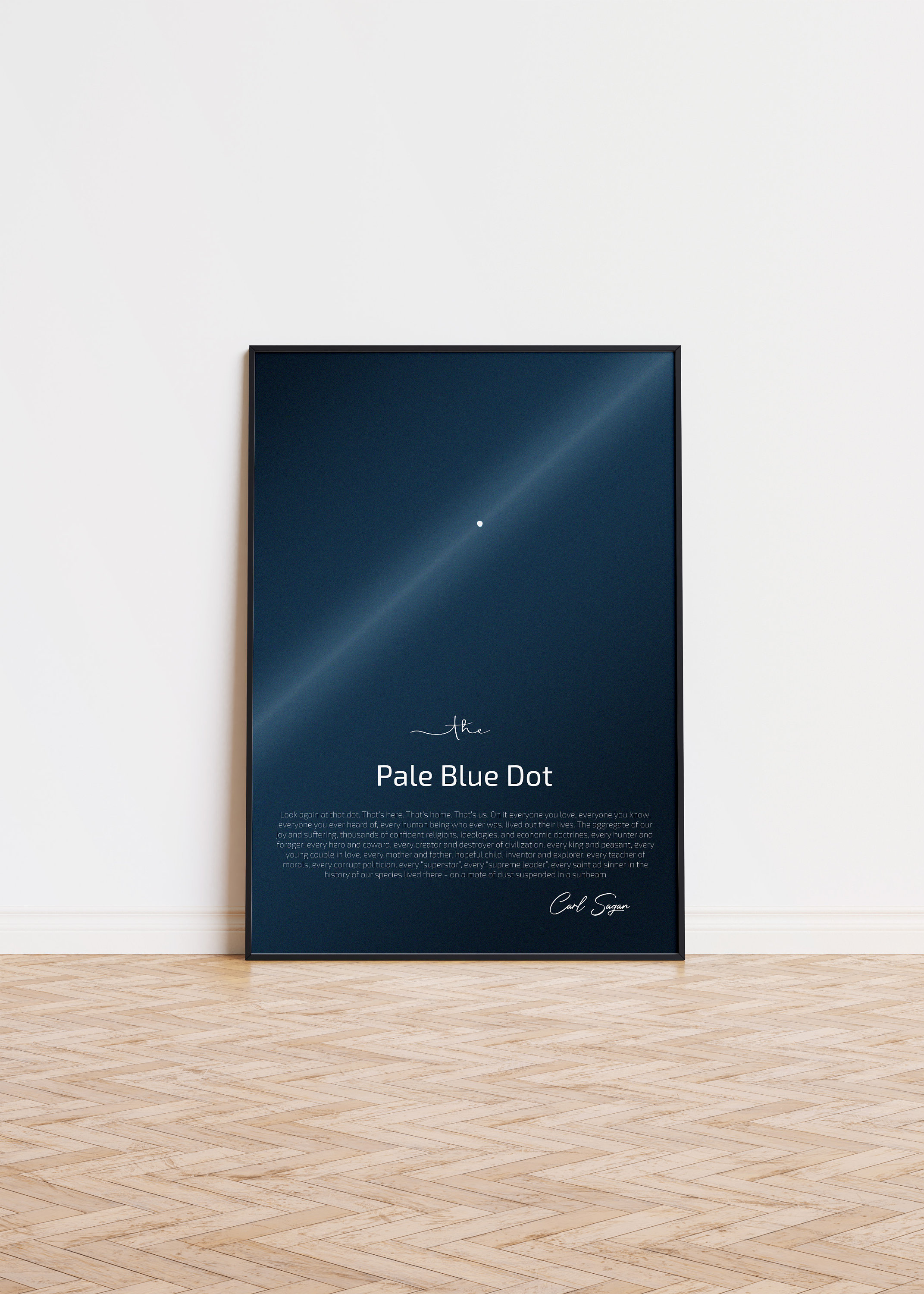 The Pale Blue Dot Wall Art with Astronomer Carl Sagan Inspirational Quote Poster Gift for Space Lover Home Decor Space Enthusiast Present