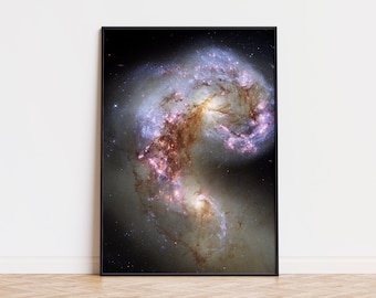 Antennae Galaxies Poster | Antennae Galaxies Wall Art | Antennae Galaxies Space Art | Antennae Galaxies Cosmos Printed Poster