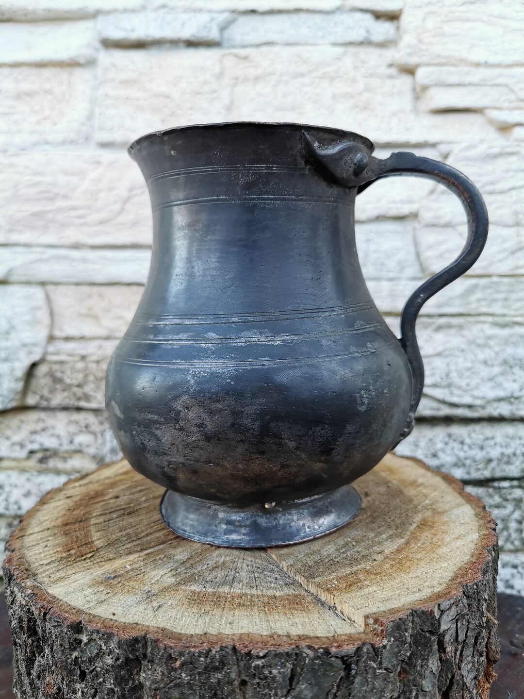Vintage Handmade Brass Jug Vintage Bras Pitcher Old Hand Hammered Brass
