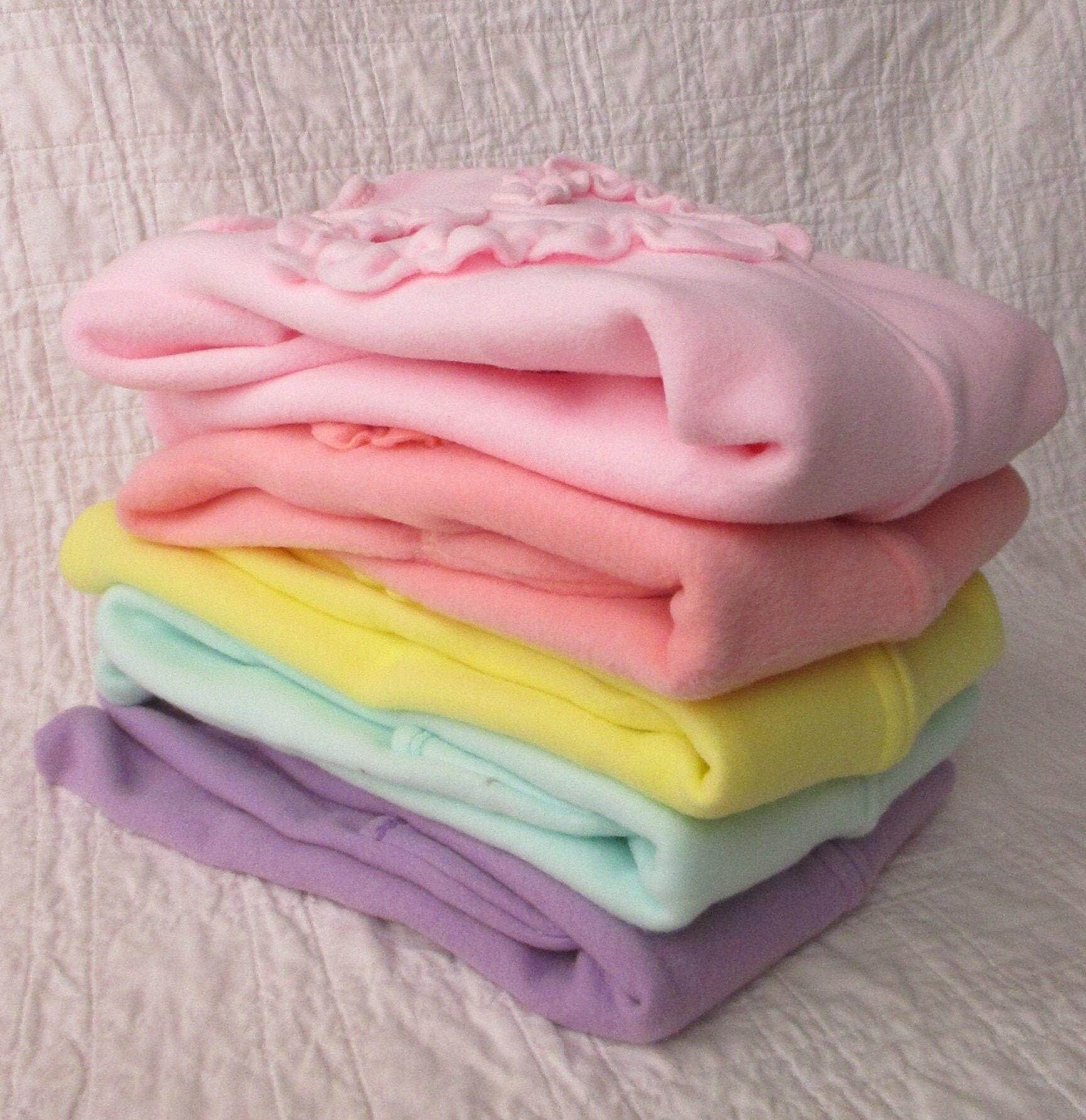 Ultrasoft Fleece Baby Sleep Sacks in Pastel Colors, Size Small Etsy