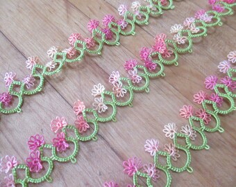 Fleurette Tatted Lace Trim, 1 foot lengths