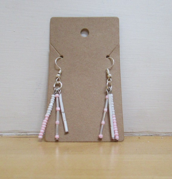 Pangium Seed Earrings, White/Gold/Black