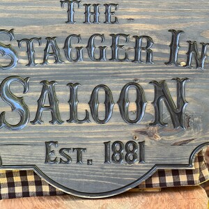 Personalized Stagger in Saloon Sign: Rustic Western Decor With Deer - Etsy