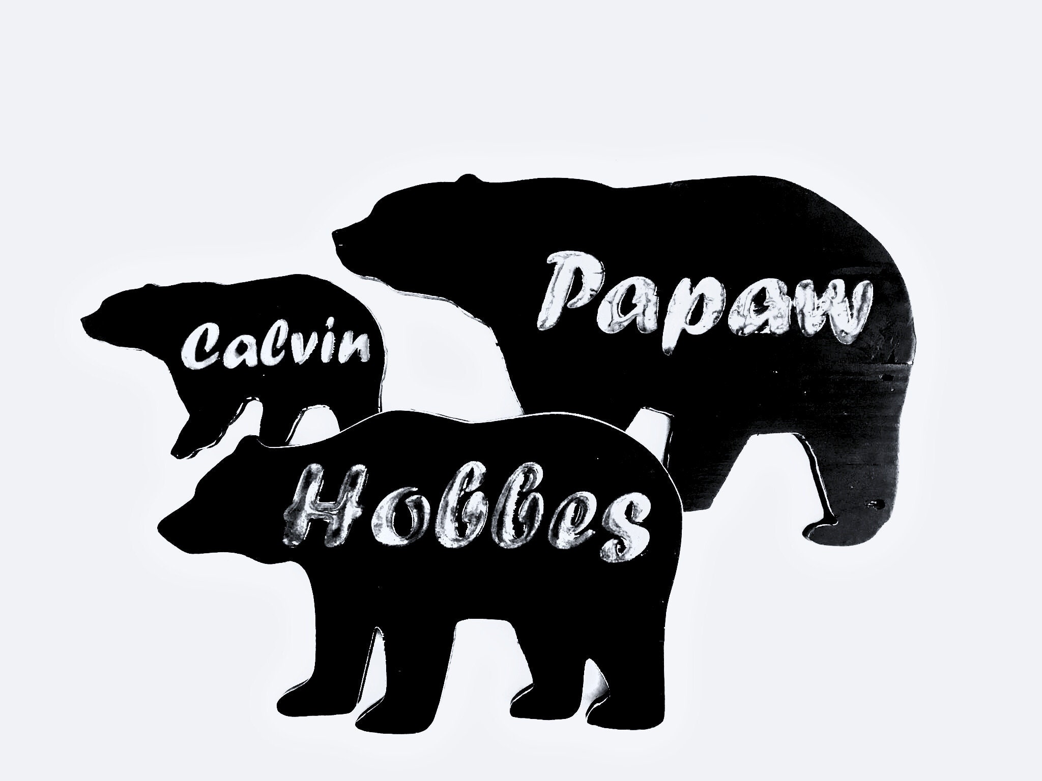 Reclaimed Wood Black Bear Decor Family of Bears Personalized Rustic