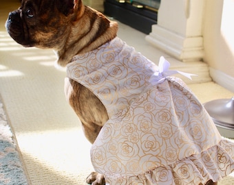 Dog bridesmaid formal dress in roses and sparkle tulle XXS-L
