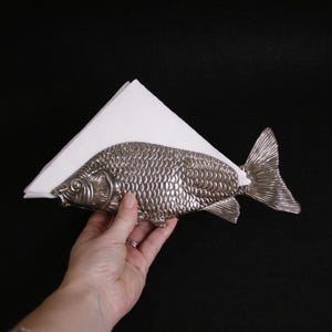 Porta tovaglioli vintage a forma di pesce italiano Porta lettere a forma di pesce in metallo Porta tovaglioli a forma di carpa