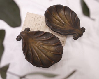 Set 2 Muschelfuß Teller Vintage Muschelform Schmuckschale Muschel Schmuckschale