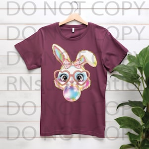 DTF Easter Bunny Blowing Bubbler Transfer