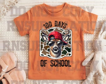 DTF 100 Days of School Deer Transfer Ready to Press