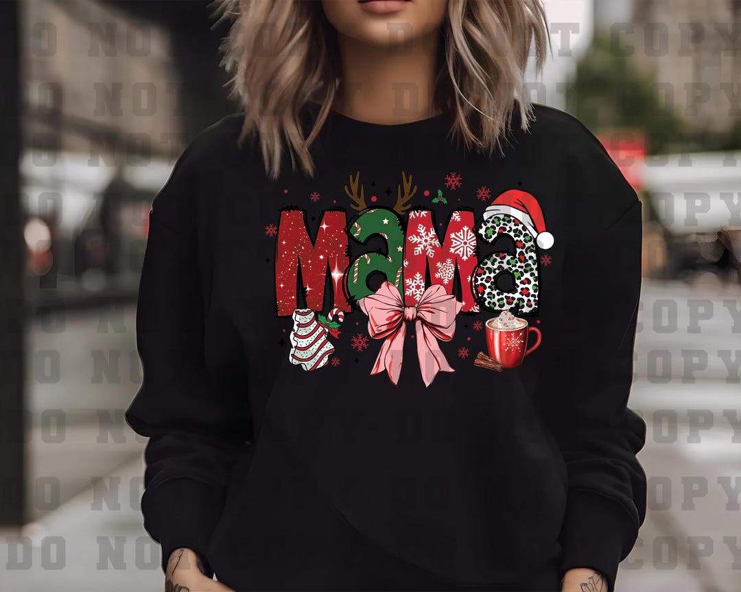 DTF Mama Christmas Transfer Ready to Press T-shirt Transfer - Etsy