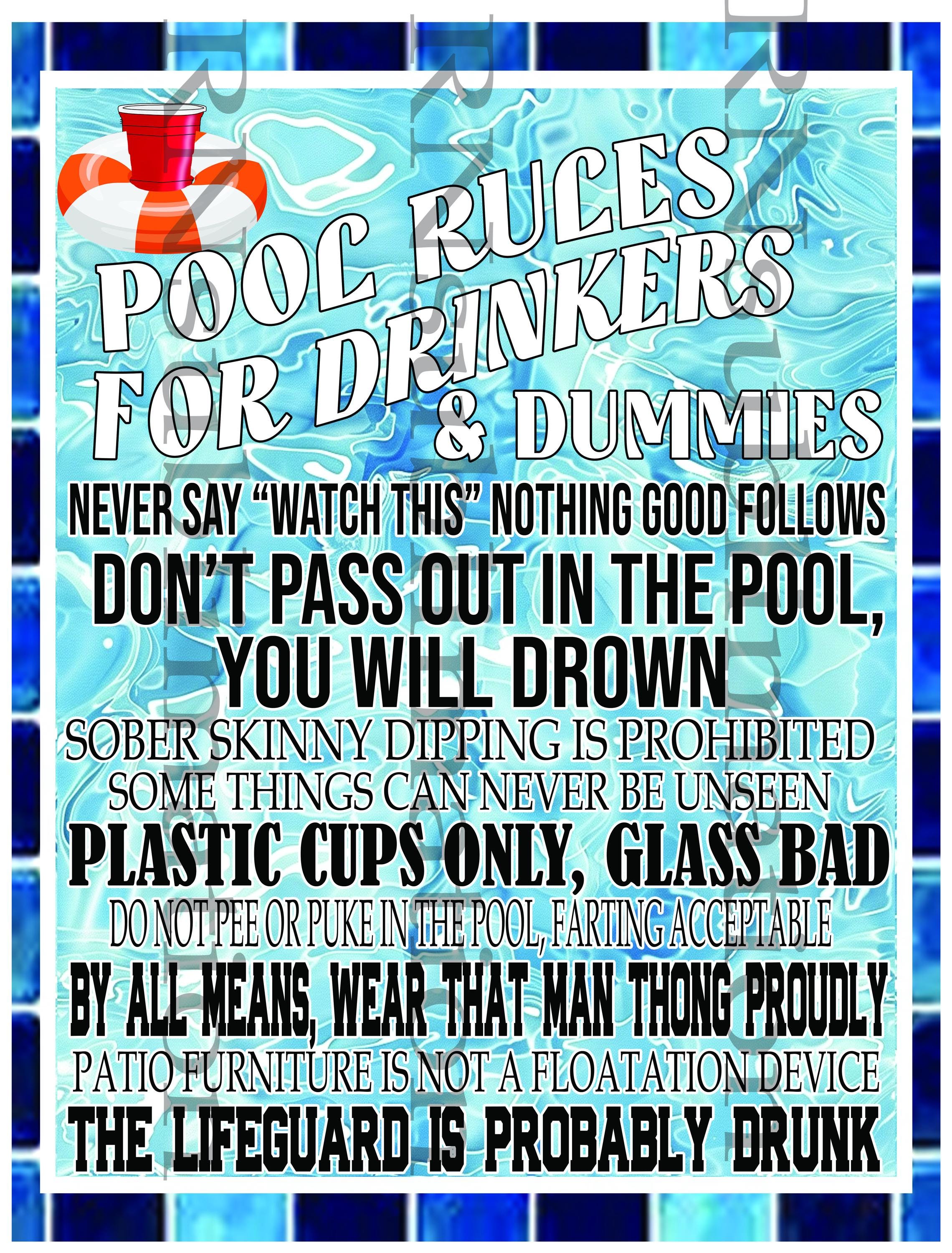 Pool Rules Sign Png Digital Download - Etsy