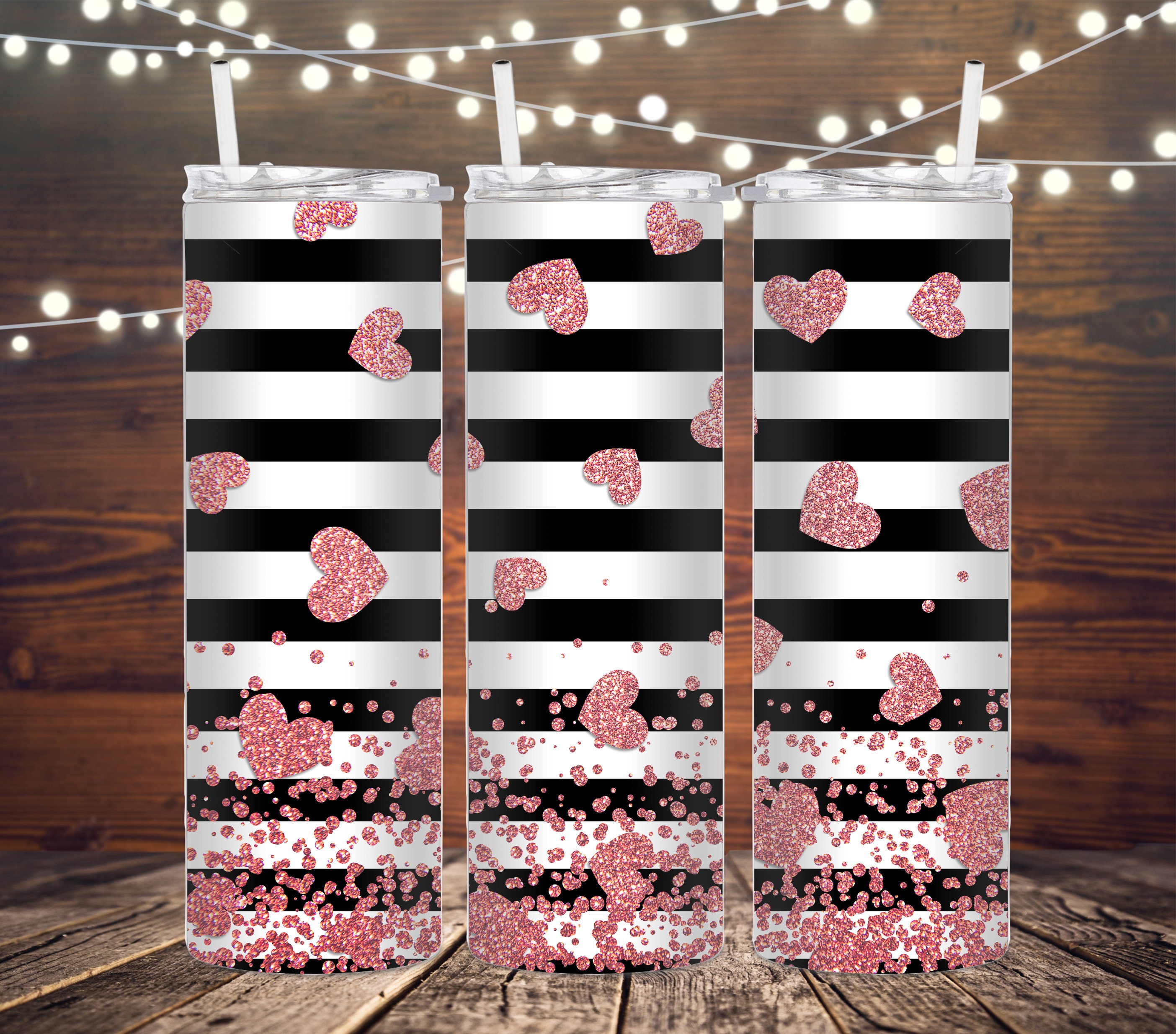 20OZ Pink Heart Tumbler #1279
