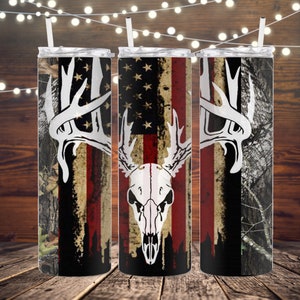 20oz Camo/Deer skull tumbler