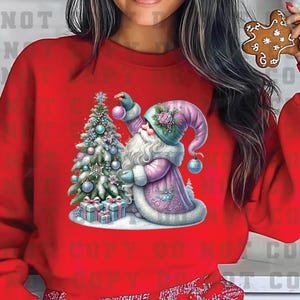 Dtf Christmas Gnomes Pastel Transfer Ready to Press T-shirt transfer