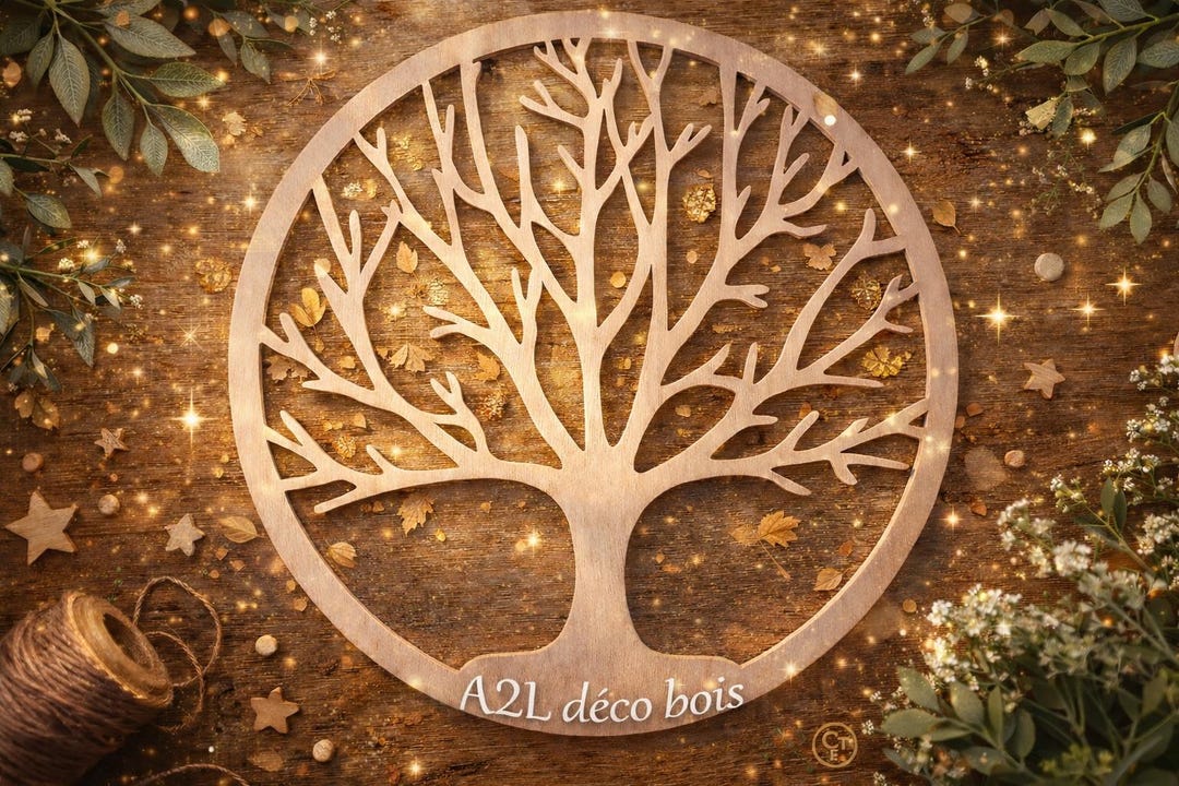 Décoration Murale Arbre De Vie – Bois Sculpté Fait Main – Artisanat Indonésien – Style Art Déco