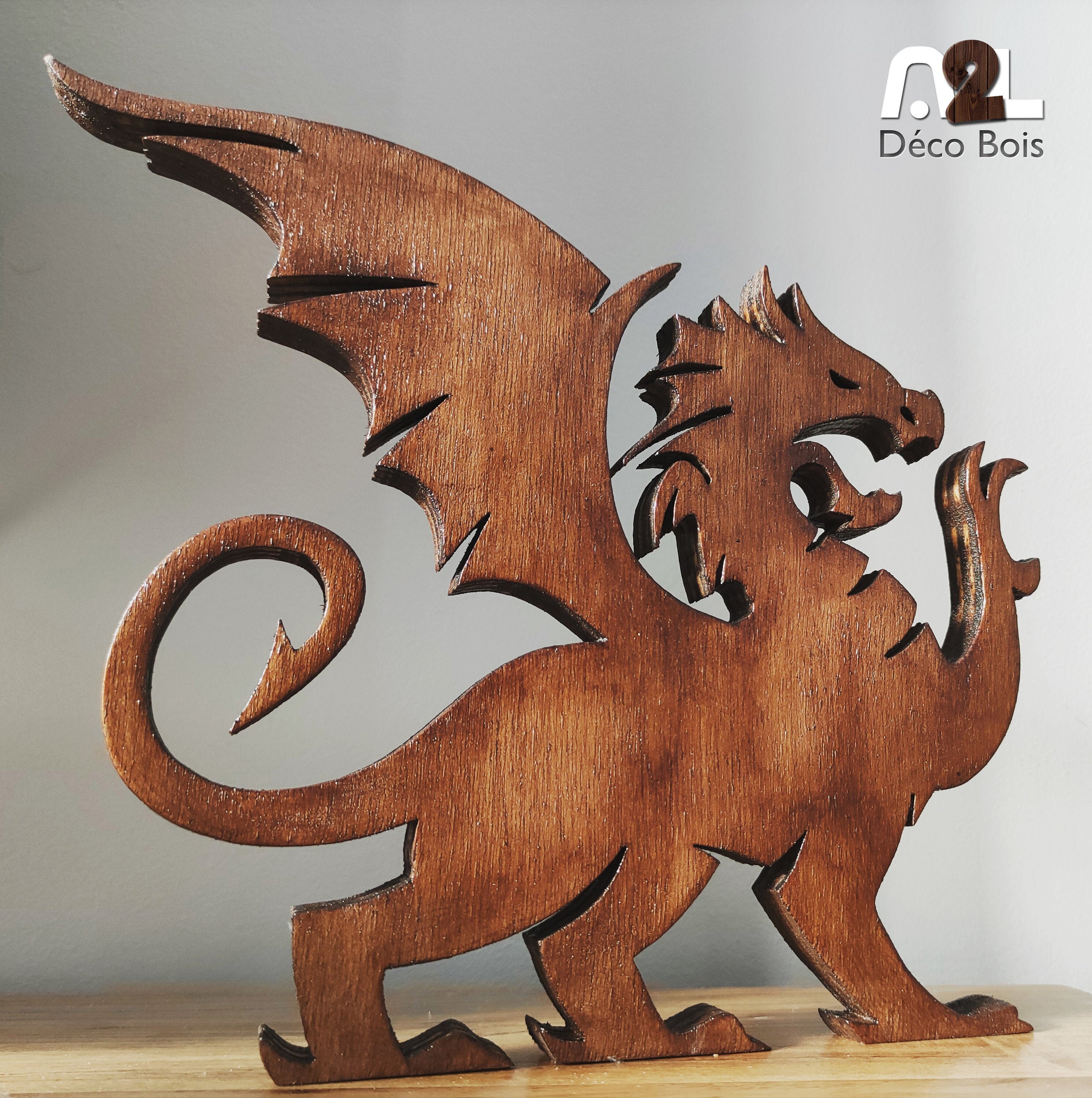 Dragon Gallois en Bois, Fait Main Chantournage