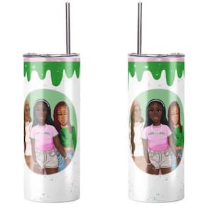 Pink and Green Sorority Inspired 20 oz Tumbler | Gifts for Her | Birthday | Celebration | Customizable | Personalization